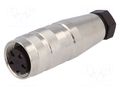 Connector: M16; plug; female; PIN: 4; 5A; 300V; C091D; soldering AMPHENOL C091-31D0041002