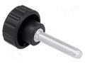 Knob; Ø: 20mm; Ext.thread: M5; 25mm; H: 16mm; polyamide; knurled ELESA+GANTER BT.20P-M5X25