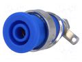 Connector: 4mm banana; socket; 32A; blue; nickel plated; insulated AXIOMET BS-324-LS-BL