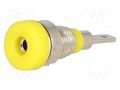 Connector: 2mm banana; socket; 10A; 23mm; yellow; insulated AXIOMET BS-102L-Y