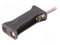 Holder; AAA,R3; Batt.no: 2; cables; 150mm; black COMF BH-422A