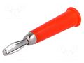Connector: 4mm banana; plug; 60VDC; red; non-insulated AXIOMET BC-008/R