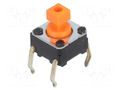 Microswitch TACT; SPST-NO; Pos: 2; 0.05A/24VDC; THT; none; 2.55N OMRON Electronic Components B3F-1055