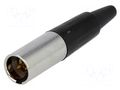 Connector: XLR mini; plug; male; PIN: 3; for cable; soldering; 5A AMPHENOL AG3M