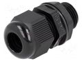 Cable gland; with long thread; M16; 1.5; IP68; polyamide; black KSS WIRING AG-16