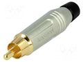 Connector: RCA; plug; male; straight; soldering; grey; gold-plated AMPHENOL ACPR-SBK