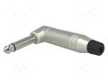 Connector: Jack 6,3mm; plug; male; mono; ways: 2; angled 90°; grey AMPHENOL ACPM-RN