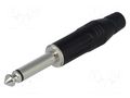Connector: Jack 6,3mm; plug; male; mono; ways: 2; straight; black AMPHENOL ACPM-GB