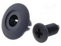 Rivet; polyamide; black; dismountable,screw-in; Ømount.hole: 8mm FIX&FASTEN PR-1
