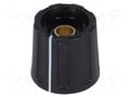 Knob; with pointer; ABS; Øshaft: 6.35mm; Ø16x15.5mm; black; A2616 OKW A2616630