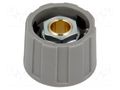 Knob; without pointer; ABS; Øshaft: 6mm; Ø23x15.5mm; grey; A2523 OKW A2523068