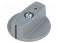 Knob; with pointer; ABS; Øshaft: 6mm; Ø40x16mm; grey; Shaft: smooth OKW A2440068