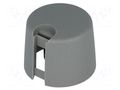 Knob; with pointer; plastic; Øshaft: 6mm; Ø20x16mm; grey; push-in OKW A1020648