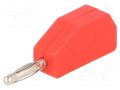 Connector: 2mm banana; plug; 10A; 33VAC; 70VDC; red; -20÷80°C ELECTRO-PJP PJP215-R