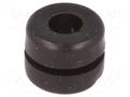 Grommet; Ømount.hole: 6mm; Øhole: 4mm; PVC; black; -30÷60°C; UL94V-2 HELLERMANNTYTON HV1212