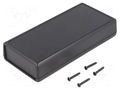 Enclosure: with panel; with flap on baterries; 1593; X: 66mm; ABS HAMMOND HM-1593YBK