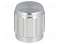 Knob; with pointer; aluminium,thermoplastic; Øshaft: 6mm; silver SR PASSIVES GS6M-15X16