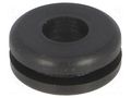 Grommet; Ømount.hole: 8mm; Øhole: 4.5mm; rubber; black FIX&FASTEN FIX-GR-48