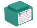 Transformer: encapsulated; 2VA; 230VAC; 24V; 83.3mA; PCB; IP00; TEZ BREVE TUFVASSONS TEZ2/D/24V
