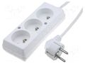 Extension lead; 3x1.5mm2; Sockets: 3; PVC; white; 10m; 16A JONEX PS-370/1.5-10.0