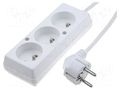 Extension lead; 3x1.5mm2; Sockets: 3; PVC; white; 10m; 16A JONEX PS-370/1.5-10.0
