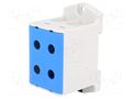 Splice terminal: rail; 490A; 690V; screw terminal; blue; polyamide OUNEVA T022095.B