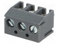 Connector: PCB terminal block; terminal; 10A; 250V; angled 90° NINIGI TB-3.8-P-3P-GY