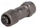 Connector: circular; plug; female; PIN: 5; IP67; ST12; 5÷8mm; 5A; 180V WEIPU ST1210/S5