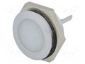 Indicator: LED; flat; white; 24÷28VDC; Ø22mm; IP67; metal; ØLED: 20mm SIGNAL-CONSTRUCT SMFL22614