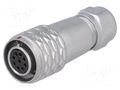 Connector: circular; plug; female; PIN: 9; IP67; SF12; 4÷6.5mm; 3A WEIPU SF1210/S9
