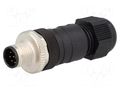 Connector: M12; plug; PIN: 8; male; straight; IP67; screw terminal LUMBERG AUTOMATION RSC8/9