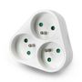Triple splitter for AC 230V power socket - 3 round ZAS-06924 5901436722366