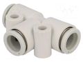 Tee fitting; plug-in; -1÷10bar; polypropylene; -5÷60°C SMC KQ2T08-00A