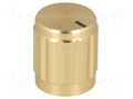 Knob; with pointer; aluminium,thermoplastic; Øshaft: 6mm; golden SR PASSIVES GZ6M-14X16