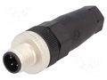 Connector: M12; plug; PIN: 4; male; E; 250V; straight; IP67; for cable HIRSCHMANN ELST4012PG7