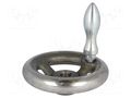 Knob; cast iron; Ømount.hole: 10mm; Øout: 80mm; with handle ELESA+GANTER DIN950-GG-80-K10D