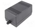 Enclosure: for power supplies; X: 65mm; Y: 132mm; Z: 78mm; ABS; black KRADEX Z66-ABS