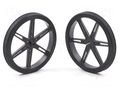 Wheel; black; Shaft: D spring; push-in; Ø: 80mm; Shaft dia: 3mm POLOLU POLOLU-1430