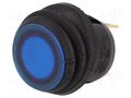 ROCKER; SPST; Pos: 2; ON-OFF; 10A/250VAC; blue; IP65; neon lamp; 50mΩ SCI R13112B8W02BBLN2