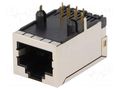 Connector: RJ45; socket; PIN: 8; shielded; 8p8c; Locking: top latch AMPHENOL COMMUNICATIONS SOLUTIONS RJ45-TRAFO-T