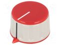 Knob; with pointer; ABS; Øshaft: 6mm; Ø36.7x21.8mm; grey; red SCI RN-110CH-R6.1