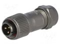 Connector: circular; plug; male; PIN: 3; IP67; ST12; 5÷8mm; 13A; 250V WEIPU ST1210/P3