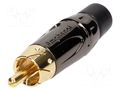 Connector: RCA; plug; male; short; straight; soldering; black; 3÷7mm AMPHENOL ACPL-CBK