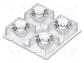 LED lens; square; transparent; 11÷18°; H: 10mm; Body dim: 50x50mm LEDIL C14541