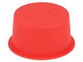 Stopper; Body: red; Out.diam: 47.4mm; H: 19mm; LDPE; push-in; SafeCAP SUNDPLAST SP460