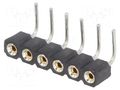 Connector: pin strips; socket; female; PIN: 6; angled 90°; THT; 1x6 CONNFLY DS1002-01-1X06R13