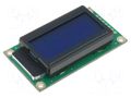 Display: LCD; alphanumeric; STN Negative; 8x2; blue; 58x32x13.2mm RAYSTAR OPTRONICS RC0802A-BIW-CSX
