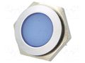 Indicator: LED; flat; blue; 12÷14VDC; Ø22mm; IP67; connectors; metal SIGNAL-CONSTRUCT SMFL22412