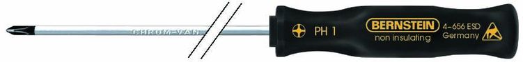 Cross-recess screwdriver, size 2,  with dissipative special-square pattern handle, PZ, blade length 100 mm 4-663