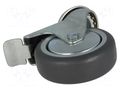Transport wheel; Ø: 75mm; W: 25mm; H: 100mm; torsional with lock COLSON BDPE-0755-1001
